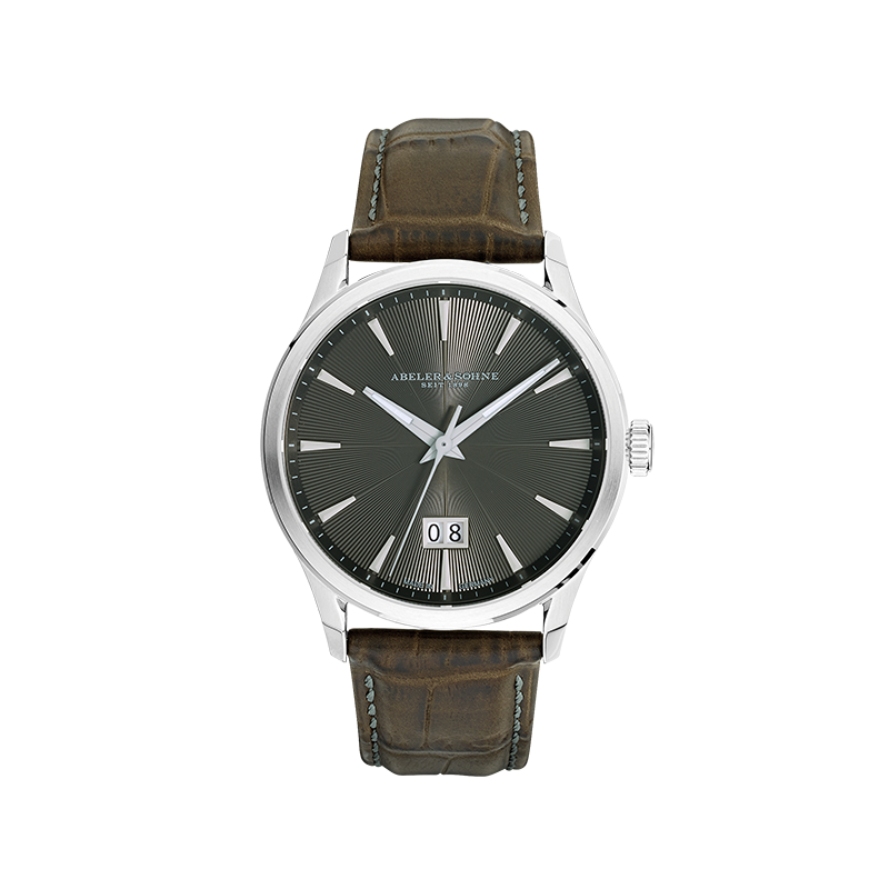 Elegante Herrenuhr mit Sonnenschliff-Zifferblatt