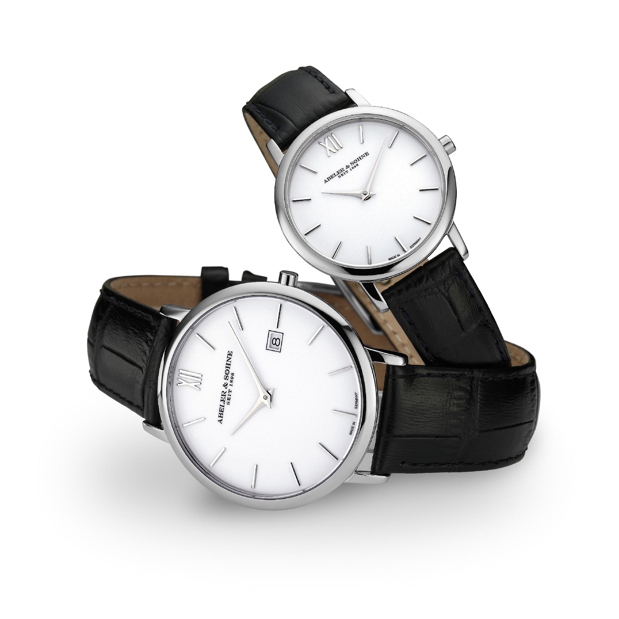 Minimalistische Damen-Armbanduhr mit Lederarmband