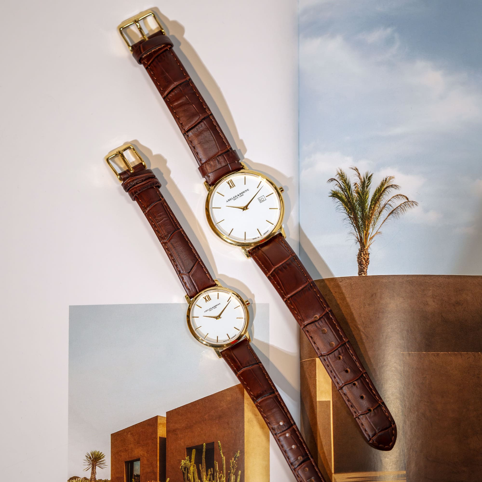 Minimalistische Damen-Armbanduhr in goldfarben