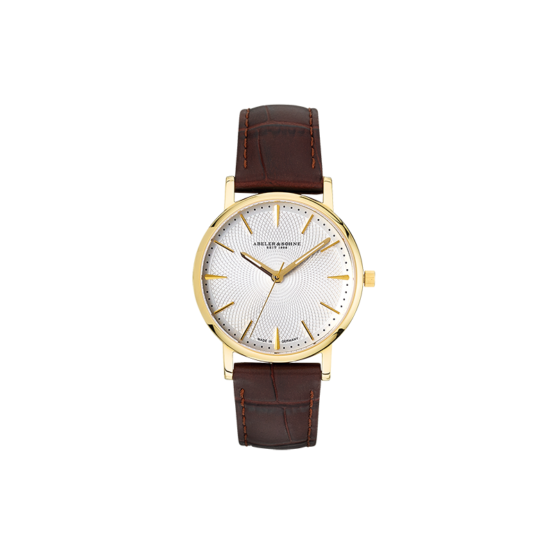 Elegante Damenuhr mit goldfarbenem Gehäuse