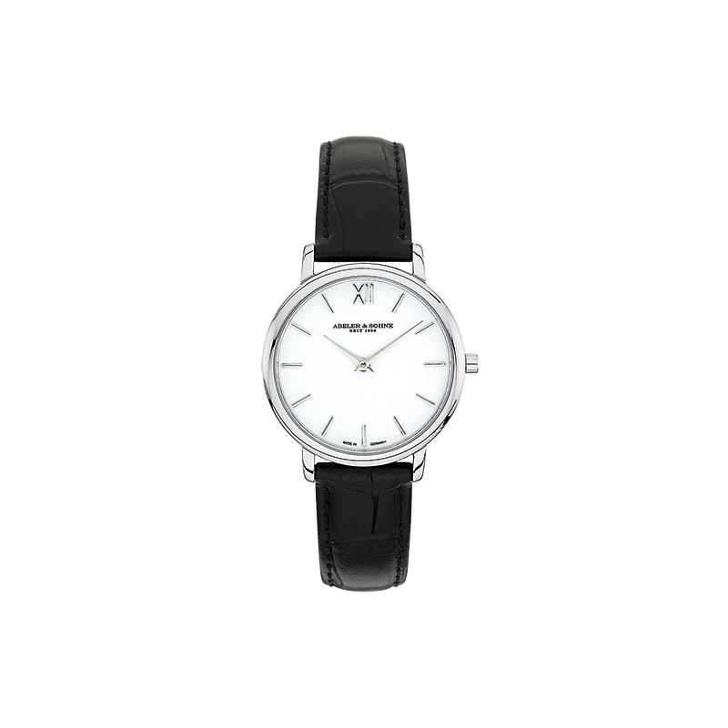 Minimalistische Damen-Armbanduhr mit Lederarmband