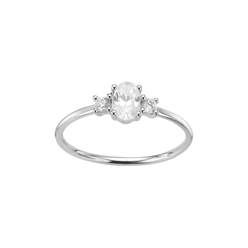 333er Weißgold Damenring mit Zirkonia