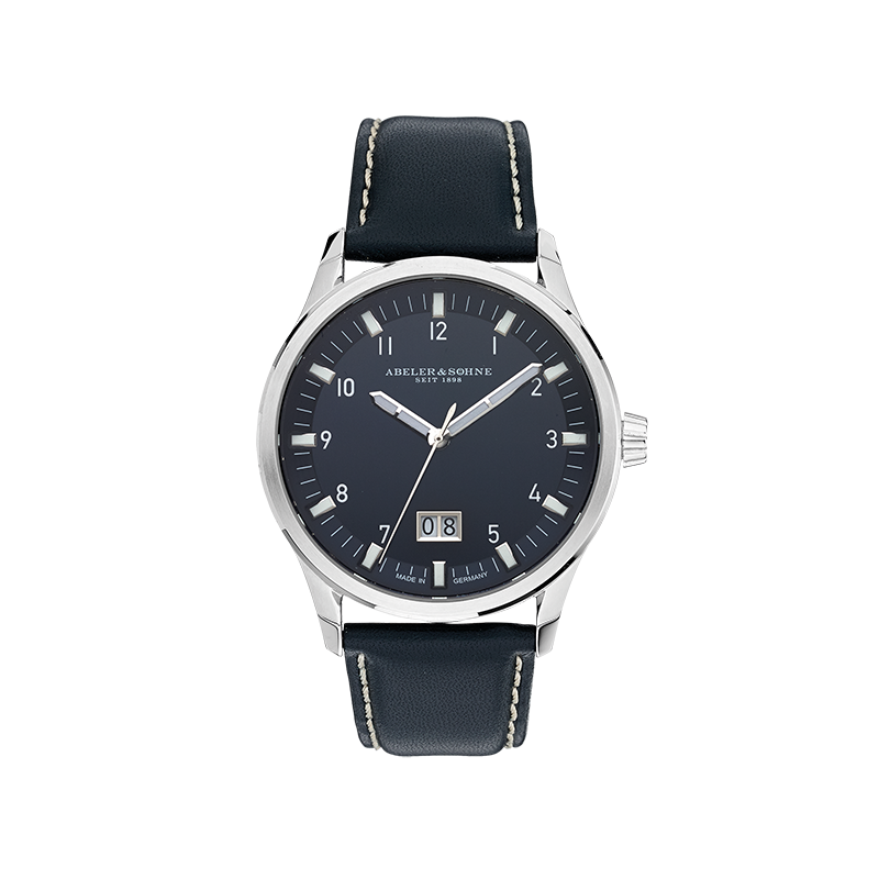 Klassische Herrenarmbanduhr mit Lederband