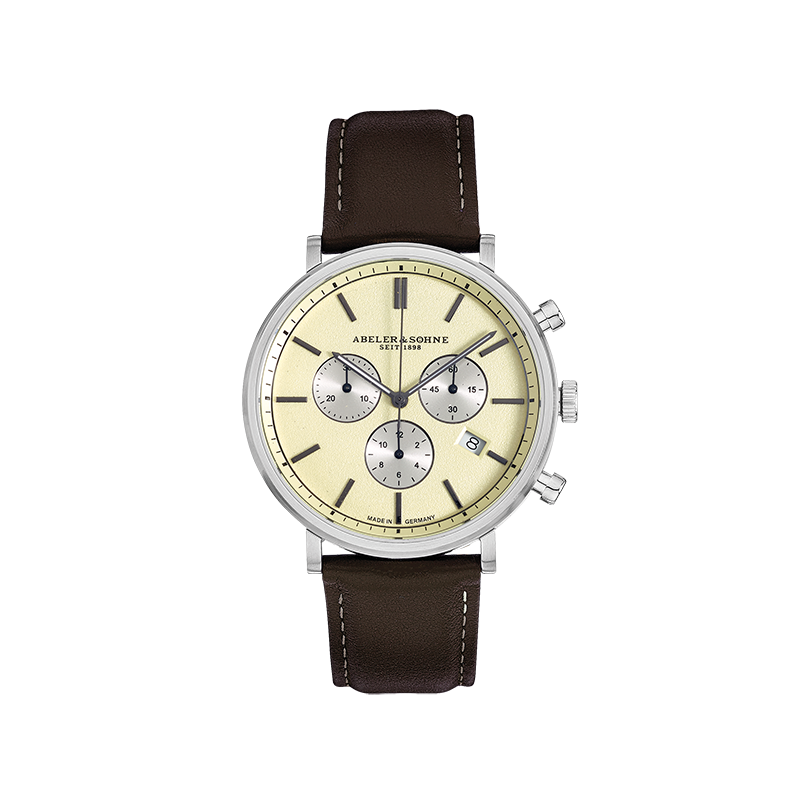 Herren Chronograph mit Lederband und Datumsanzeige