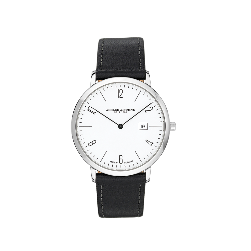 Minimalistische Herren-Armbanduhr in Silbe
